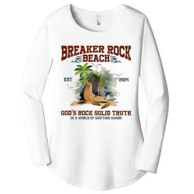 GodS Rock Solid Retro Breaker Rock Beach Vbs 2024 Women's Perfect Tri Tunic Long Sleeve Shirt