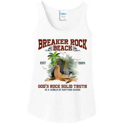 GodS Rock Solid Retro Breaker Rock Beach Vbs 2024 Ladies Essential Tank