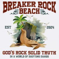 GodS Rock Solid Retro Breaker Rock Beach Vbs 2024 Flat Bill Trucker Hat