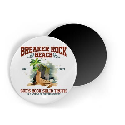 GodS Rock Solid Retro Breaker Rock Beach Vbs 2024 Magnet