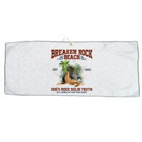 GodS Rock Solid Retro Breaker Rock Beach Vbs 2024 Large Microfiber Waffle Golf Towel
