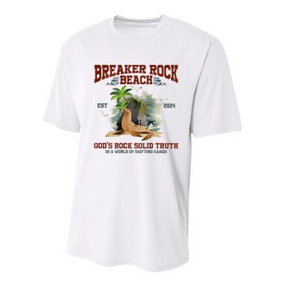 GodS Rock Solid Retro Breaker Rock Beach Vbs 2024 Youth Performance Sprint T-Shirt