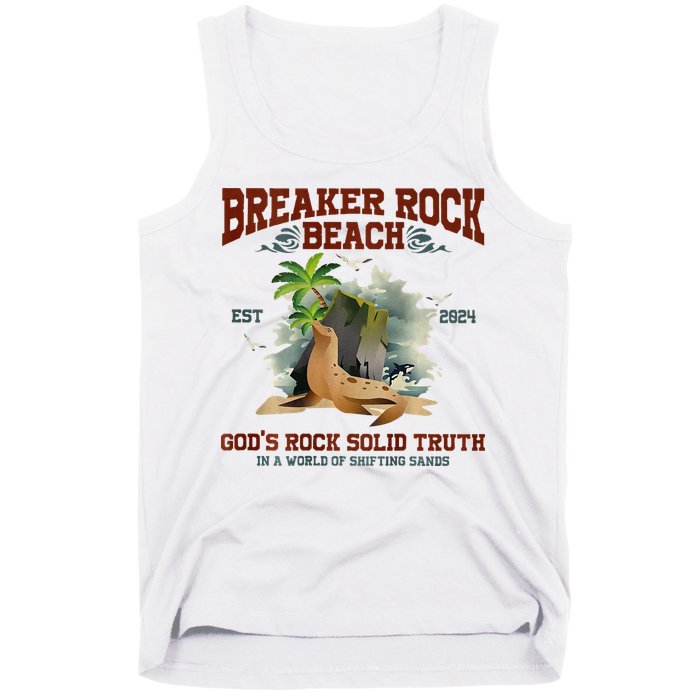 GodS Rock Solid Retro Breaker Rock Beach Vbs 2024 Tank Top