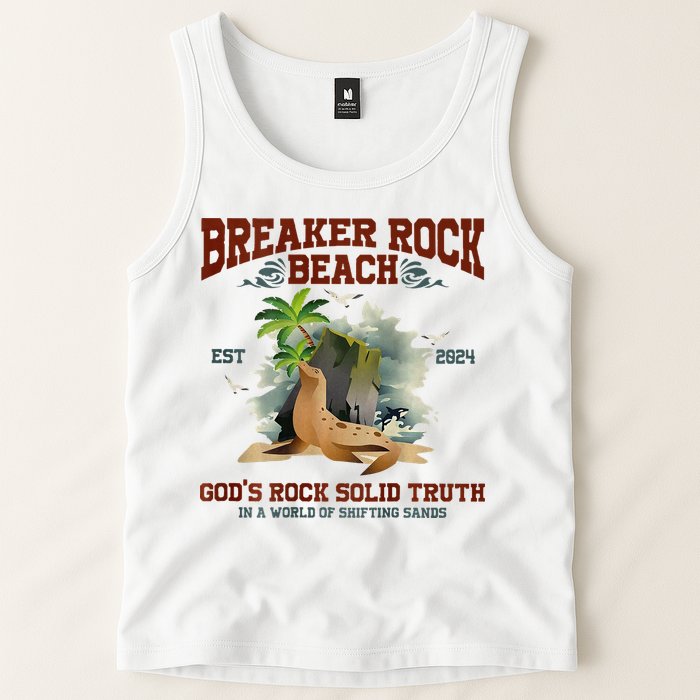 GodS Rock Solid Retro Breaker Rock Beach Vbs 2024 Tank Top
