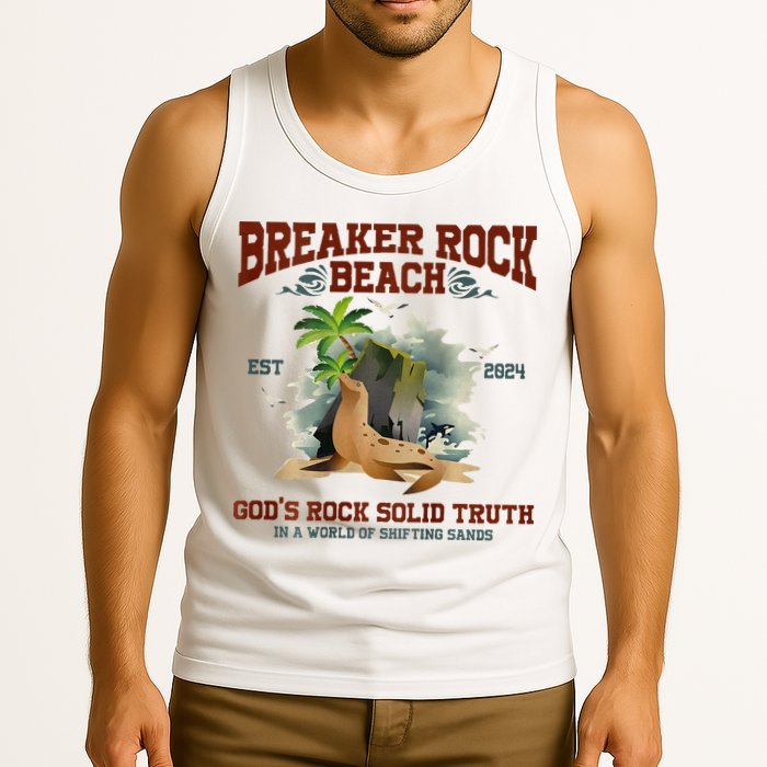 GodS Rock Solid Retro Breaker Rock Beach Vbs 2024 Tank Top
