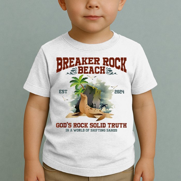 GodS Rock Solid Retro Breaker Rock Beach Vbs 2024 Toddler T-Shirt