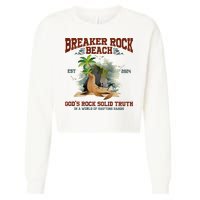 GodS Rock Solid Retro Breaker Rock Beach Vbs 2024 Cropped Pullover Crew