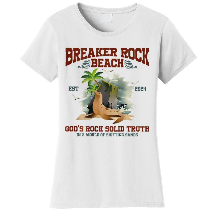 GodS Rock Solid Retro Breaker Rock Beach Vbs 2024 Women's T-Shirt