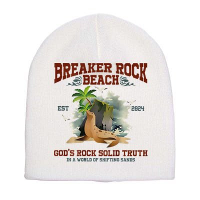 GodS Rock Solid Retro Breaker Rock Beach Vbs 2024 Short Acrylic Beanie