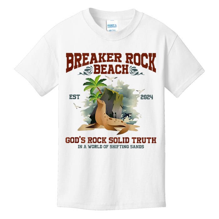 GodS Rock Solid Retro Breaker Rock Beach Vbs 2024 Kids T-Shirt