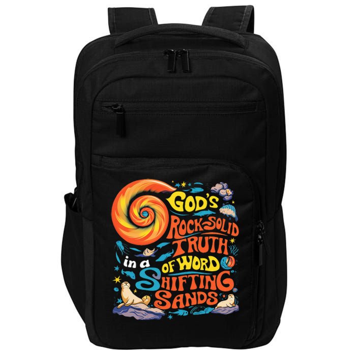 GodS Rock Solid Breaker Rock Beach Vbs 2024 Christian Impact Tech Backpack