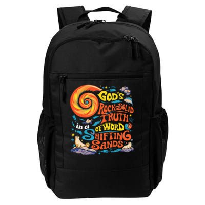 GodS Rock Solid Breaker Rock Beach Vbs 2024 Christian Daily Commute Backpack