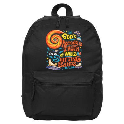 GodS Rock Solid Breaker Rock Beach Vbs 2024 Christian 16 in Basic Backpack