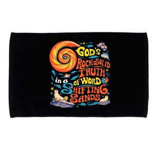 GodS Rock Solid Breaker Rock Beach Vbs 2024 Christian Microfiber Hand Towel