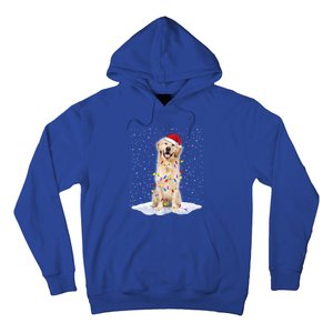 Golden Retriever Santa Christmas Tree Lights Xmas Cool Gift Hoodie