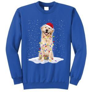 Golden Retriever Santa Christmas Tree Lights Xmas Cool Gift Sweatshirt