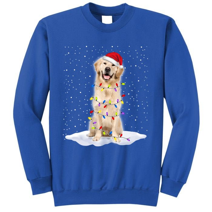 Golden Retriever Santa Christmas Tree Lights Xmas Cool Gift Sweatshirt