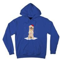 Golden Retriever Santa Christmas Tree Lights Xmas Cool Gift Tall Hoodie