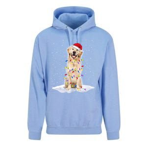 Golden Retriever Santa Christmas Tree Lights Xmas Cool Gift Unisex Surf Hoodie