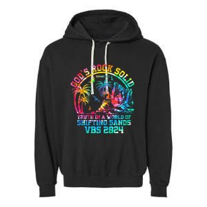 Gods Rock Solid Breaker Rock Beach Vbs 2024 Christian Garment-Dyed Fleece Hoodie