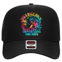 Gods Rock Solid Breaker Rock Beach Vbs 2024 Christian High Crown Mesh Back Trucker Hat