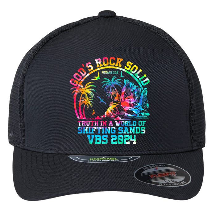 Gods Rock Solid Breaker Rock Beach Vbs 2024 Christian Flexfit Unipanel Trucker Cap