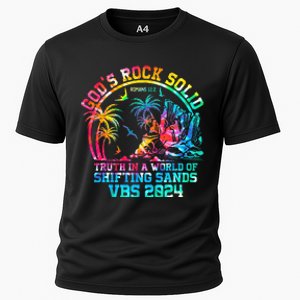 Gods Rock Solid Breaker Rock Beach Vbs 2024 Christian Cooling Performance Crew T-Shirt