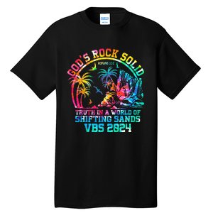 Gods Rock Solid Breaker Rock Beach Vbs 2024 Christian Tall T-Shirt