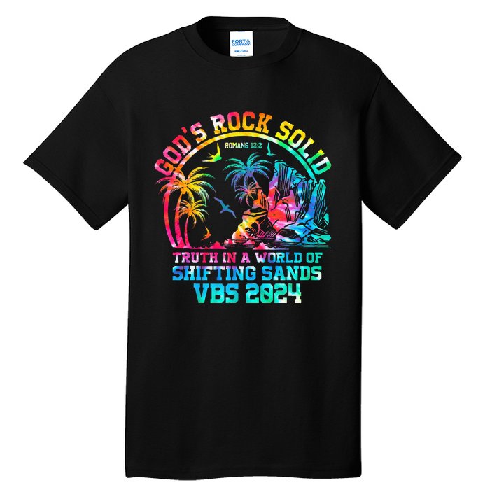 Gods Rock Solid Breaker Rock Beach Vbs 2024 Christian Tall T-Shirt