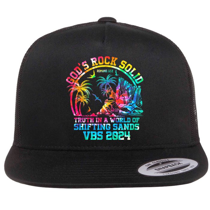 Gods Rock Solid Breaker Rock Beach Vbs 2024 Christian Flat Bill Trucker Hat