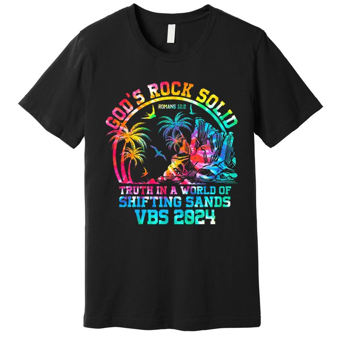 Gods Rock Solid Breaker Rock Beach Vbs 2024 Christian Premium T-Shirt