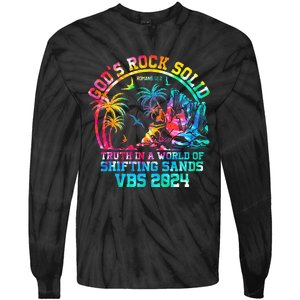 Gods Rock Solid Breaker Rock Beach Vbs 2024 Christian Tie-Dye Long Sleeve Shirt