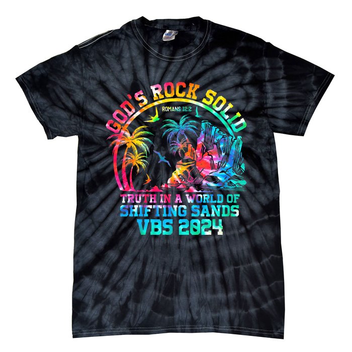 Gods Rock Solid Breaker Rock Beach Vbs 2024 Christian Tie-Dye T-Shirt