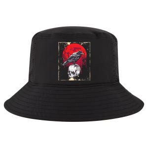 Gothic Raven Skull Red Moon Black Crow Cool Comfort Performance Bucket Hat