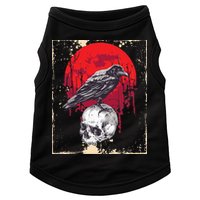 Gothic Raven Skull Red Moon Black Crow Doggie Tank