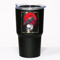 Gothic Raven Skull Red Moon Black Crow Tumbler