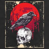 Gothic Raven Skull Red Moon Black Crow 25L Jumbo Tote