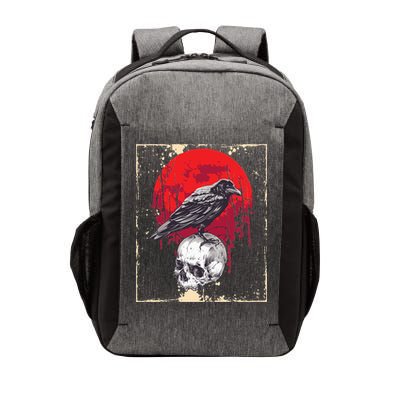 Gothic Raven Skull Red Moon Black Crow Vector Backpack