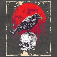Gothic Raven Skull Red Moon Black Crow Vector Backpack
