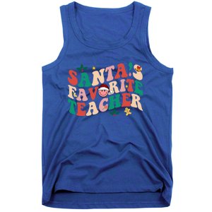 Groovy Retro SantaS Favorite Teacher Christmas Santa Xmas Gift Tank Top