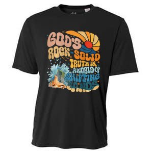 GodS Rock Solid Breaker Rock Beach Vbs 2024 Christian Cooling Performance Crew T-Shirt