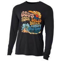 GodS Rock Solid Breaker Rock Beach Vbs 2024 Christian Cooling Performance Long Sleeve Crew