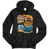 GodS Rock Solid Breaker Rock Beach Vbs 2024 Christian Tie Dye Hoodie