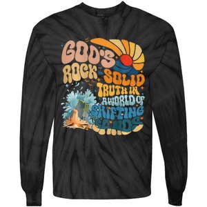 GodS Rock Solid Breaker Rock Beach Vbs 2024 Christian Tie-Dye Long Sleeve Shirt