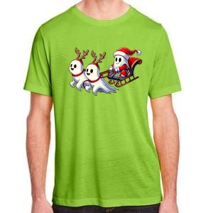 Ghost Reindeer Santa Sleigh Funny Halloween Christmas Mashup Adult ChromaSoft Performance T-Shirt