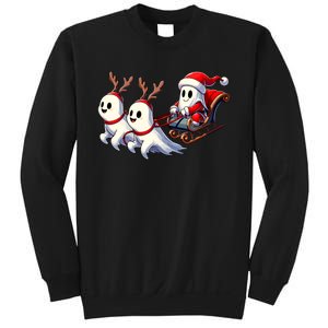 Ghost Reindeer Santa Sleigh Funny Halloween Christmas Mashup Sweatshirt