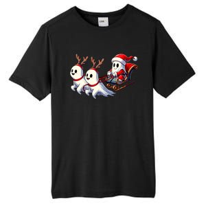 Ghost Reindeer Santa Sleigh Funny Halloween Christmas Mashup Tall Fusion ChromaSoft Performance T-Shirt