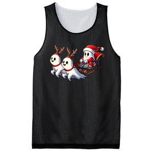 Ghost Reindeer Santa Sleigh Funny Halloween Christmas Mashup Mesh Reversible Basketball Jersey Tank