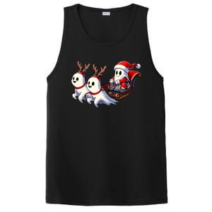 Ghost Reindeer Santa Sleigh Funny Halloween Christmas Mashup PosiCharge Competitor Tank