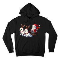 Ghost Reindeer Santa Sleigh Funny Halloween Christmas Mashup Tall Hoodie